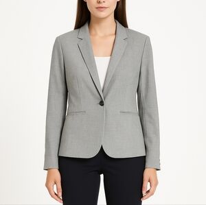Banana Republic Womens Grey One Button Blazer Size 4 Office Work Career Preppy